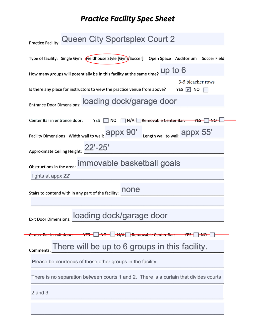 Queen City Sportsplex Court 2 - Thursday - Color Guard